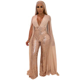 New Hot Drilling Sequined Cloak Jumpsuits