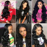 13x4 Lace Front Human Hair Brazilian Body Wave 360 Pre Plucked Lace Closure Wig