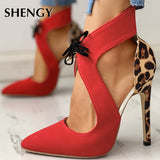 Pumps Sexy Thin High Heels Shoes Elegant Shoelaces