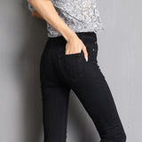 High Waist Elastic washed denim skinny pencil pants