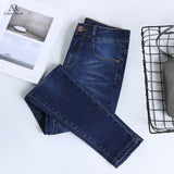 High waist full Length skinny pencil Denim Jeans