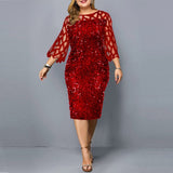 2021 Bodycon Plus Size Sequin Green Dress