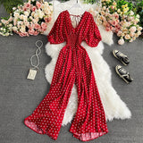 Sexy Polka Dot Elegant High Waist Jumpsuit