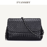 2021 Fashion Luxury Brand Design 100% Sheepskin Woven High-End Messenger Bag