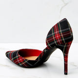 British Pattern High Heels Thin Heels Shallow Pointed Toes Sexy Pumps