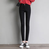 High waist full Length skinny pencil Denim Jeans