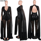 New Hot Drilling Sequined Cloak Jumpsuits