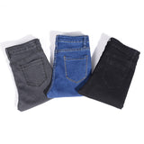 High Waist Elastic washed denim skinny pencil pants