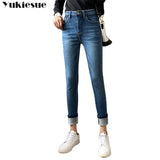 Winter Thick Plus Velvet High Waist Skinny Jeans