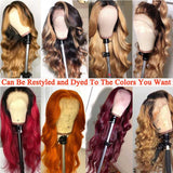 13x4 Lace Front Human Hair Brazilian Body Wave 360 Pre Plucked Lace Closure Wig