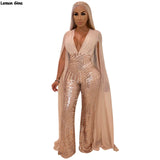 New Hot Drilling Sequined Cloak Jumpsuits