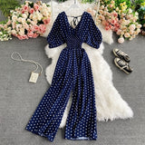 Sexy Polka Dot Elegant High Waist Jumpsuit