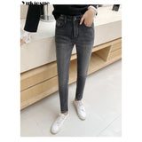 Winter Thick Plus Velvet High Waist Skinny Jeans