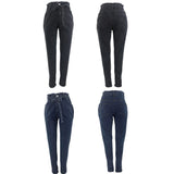 High Waist Slim Stretch Denim Bodycon Tassel Belt Bandage Skinny Push Up Jeans