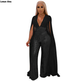 New Hot Drilling Sequined Cloak Jumpsuits