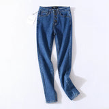 Vintage Skinny Four Buttons High Waist Pencil Jeans