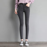 High waist full Length skinny pencil Denim Jeans