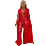 New Hot Drilling Sequined Cloak Jumpsuits