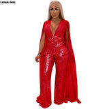 New Hot Drilling Sequined Cloak Jumpsuits