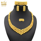 Fashion  Chokers Necklace Earrings Ring Gold Plated Set