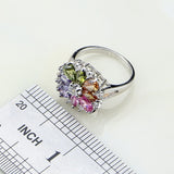 925 Sterling Silver Jewelry Multicolor Stones Cubic Zirconia Jewelry Sets