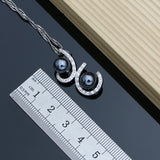 Black Pearl Silver 925 Jewelry Sets