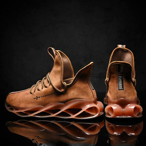 Waterproof Leather Sneakers Unique Blade Sole