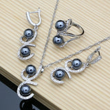 Black Pearl Silver 925 Jewelry Sets