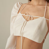 Cryptographic Chic Fashion Square Collar Bandage Top