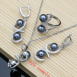 Black Pearl Silver 925 Jewelry Sets