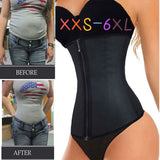 Corset Body Shaper Latex Cincher Zipper Under bust Weight Loss Slimming Shapewear