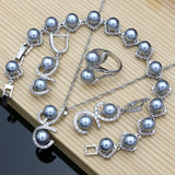 Black Pearl Silver 925 Jewelry Sets