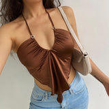 Sexy Strappy Halter Crop Top