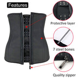 Corset Body Shaper Latex Cincher Zipper Under bust Weight Loss Slimming Shapewear