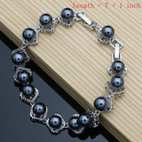 Black Pearl Silver 925 Jewelry Sets