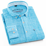 High Quality Men's Cotton Linen Shirts Button Down