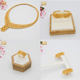 Fashion  Chokers Necklace Earrings Ring Gold Plated Set