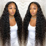 Deep Wave Frontal Wig Transparent Lace Wet And Wavy Deep Curly Wig