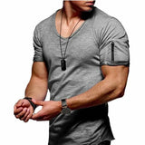 Zipper fitness top casual cotton shirts