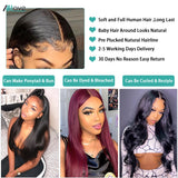 Bone Straight Lace Front Human Hair Closure Wigs