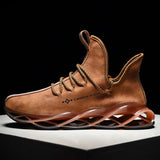 Waterproof Leather Sneakers Unique Blade Sole