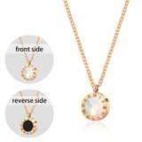 Luxury Elegant Roman Numeral Crystal Necklace Earrings Set