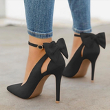 2021 Bow Pumps Pointed Toe Stiletto Pumps Shoes