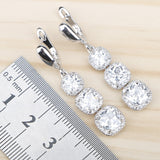 White Zircon Silver 925 Jewelry Sets Bracelets Pendant Necklace Rings