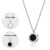 Luxury Elegant Roman Numeral Crystal Necklace Earrings Set