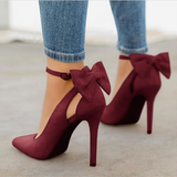 2021 Bow Pumps Pointed Toe Stiletto Pumps Shoes