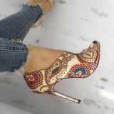 Fashion Serpentine Casual Open Toe Super High Heel Fish Head Snake Pumps