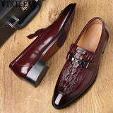 2021 Crocodile Oxford Leather Suit Shoes