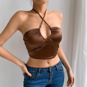 Sexy Strappy Halter Crop Top