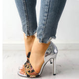 Fashion Serpentine Casual Open Toe Super High Heel Fish Head Snake Pumps